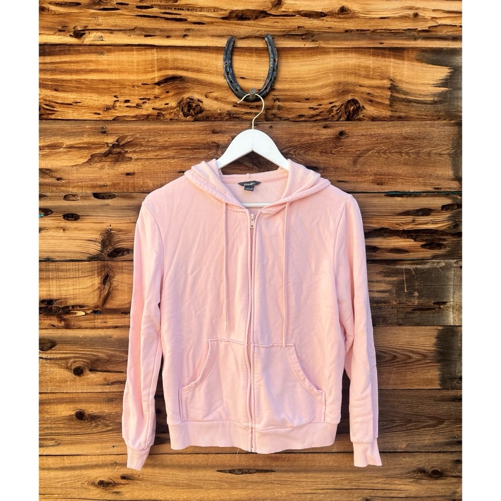 EDDIE BAUER | Light Pink Zip Up Hoodie Sweater S